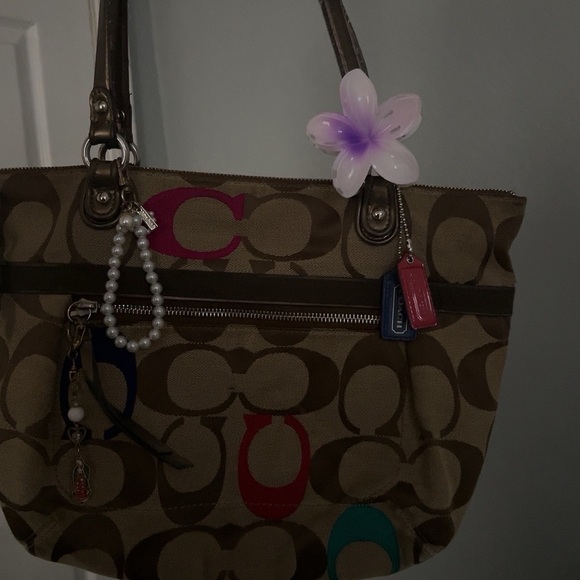 Coach Handbags - Coach Multicolor Signature Tote Bag